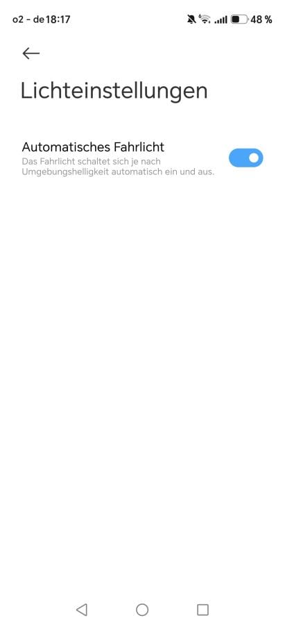 XIAOMI App Einstellungen Licht
