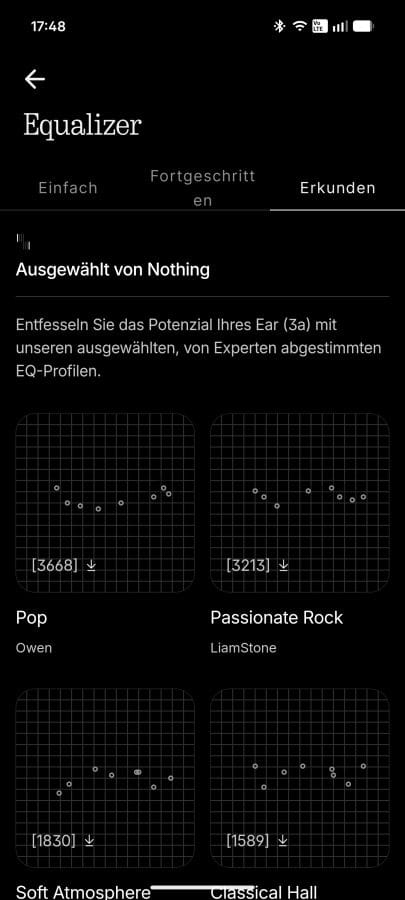 Nothing X App Equalizer Presets