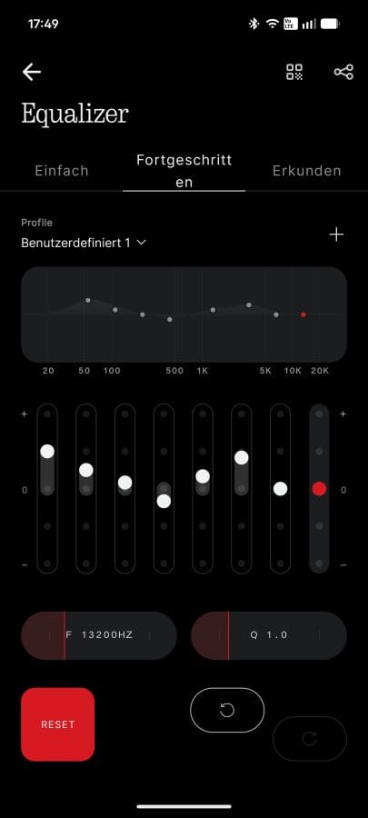 Nothing X App Equalizer Fortgeschritten