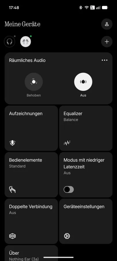 Funktioner i Nothing X-appen