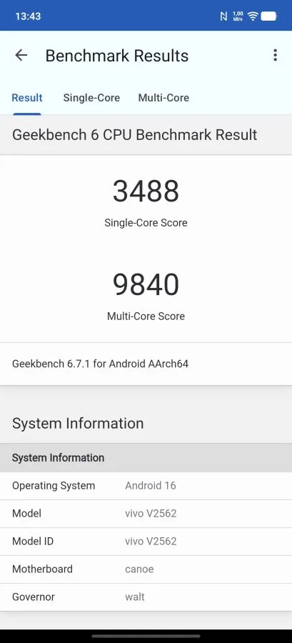 vivo X300 Ultra Geekbench