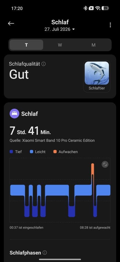 Xiaomi Mi Fitness Schlaftracking