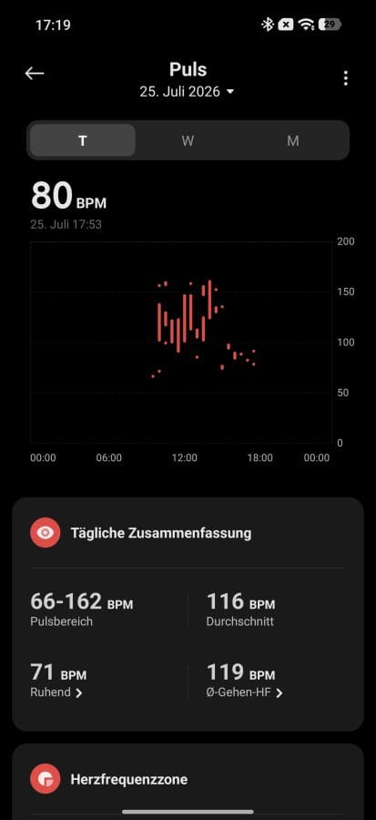 Xiaomi Mi Fitness Herzfrequenztracking