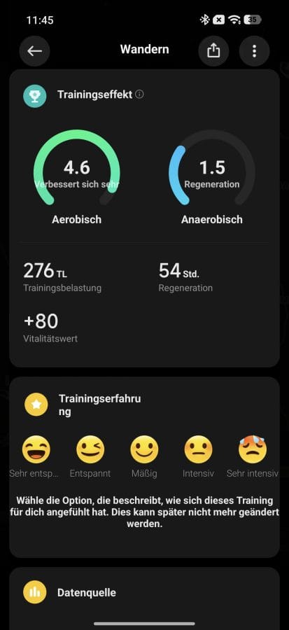 Xiaomi Mi Fitness Sport Trainingseffekt
