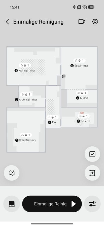 DJI ROMO Home App Laufende Reinigung