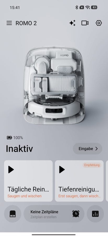DJI ROMO Home App Homescreen