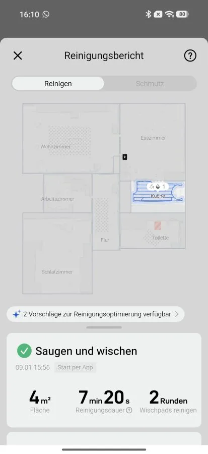 Zpráva o čištění aplikace DJI ROMO Home