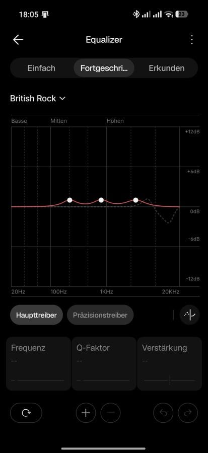 Nothing X App Parametrischer Equalizer
