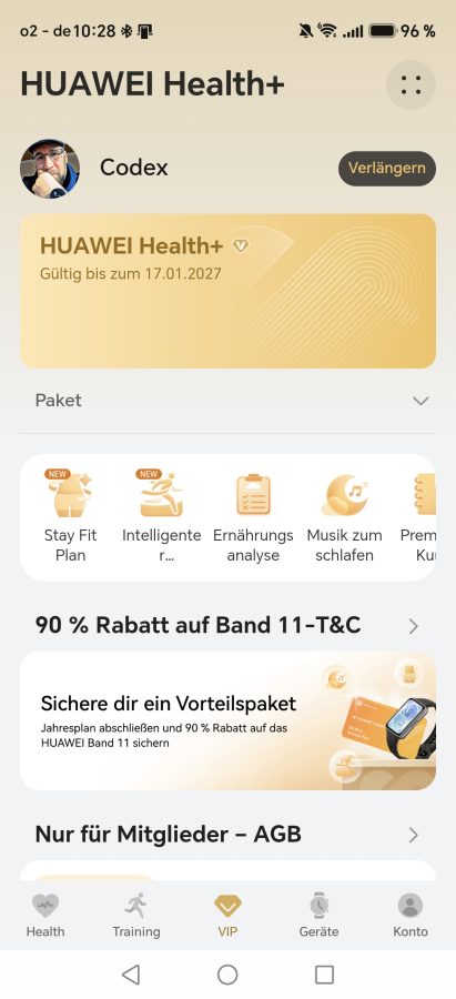 App HUAWEI Watch D3 Health+ Abo