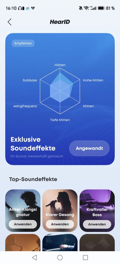 App soundcore Liberty 5 Pro Max Klangqualität
