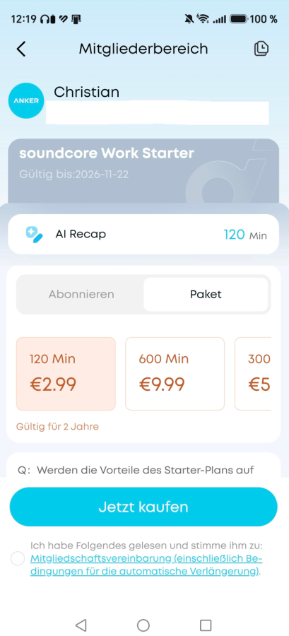 App soundcore Liberty 5 Pro Max Pakete