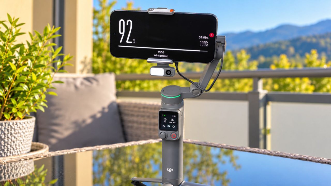 DJI OM8P Smartphone Ladefunktion