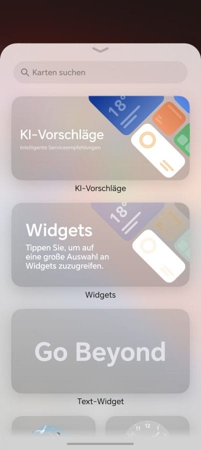 HONOR Magic V6 Vorschläge und Widgets