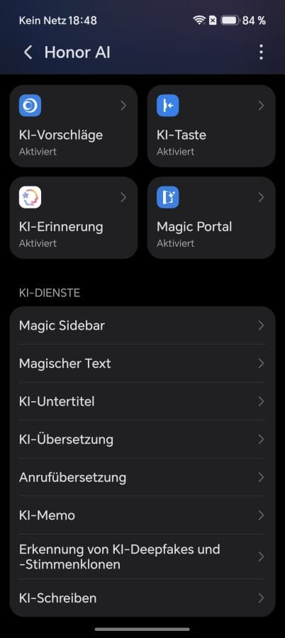 HONOR Magic V6 KI-Funktionen