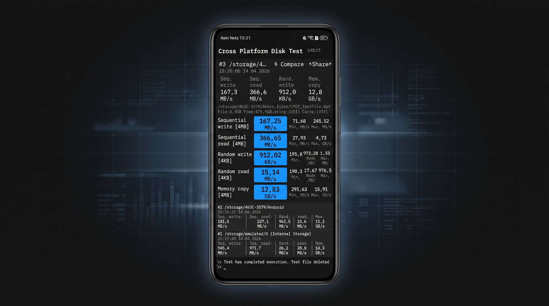 ORICO P10Pro SSD Datenübertragung am Smartphone